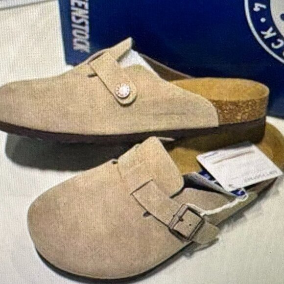 Birkenstock Boston Soft Footbed Taupe Suede, Unisex EU 40, Narrow - Picture 1 of 2